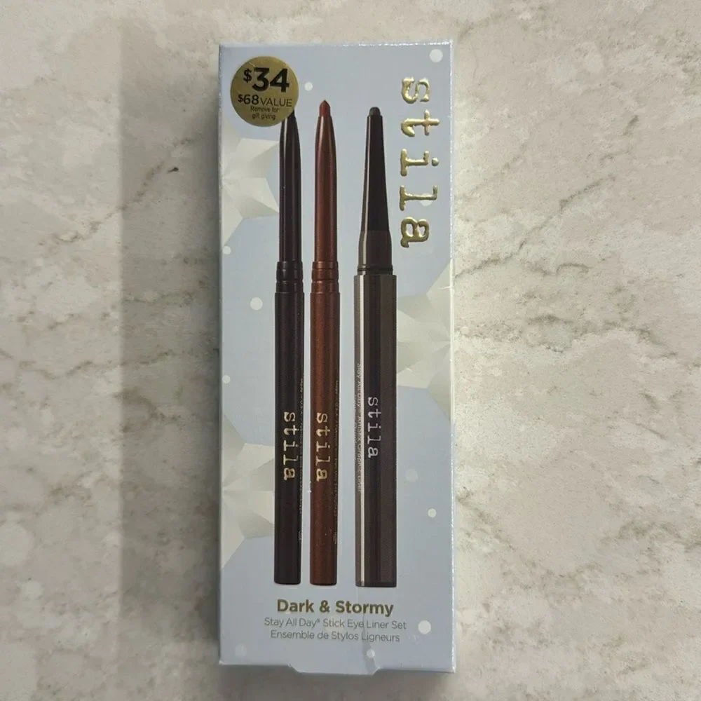 NEW Stila Dark & Stormy Stay All Day Stick Eye Liner Set of 3 Cosmetics